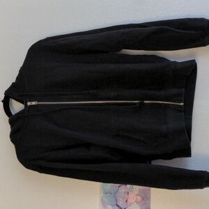 Brandy Melville Black Zip-up Oversized Hoodie